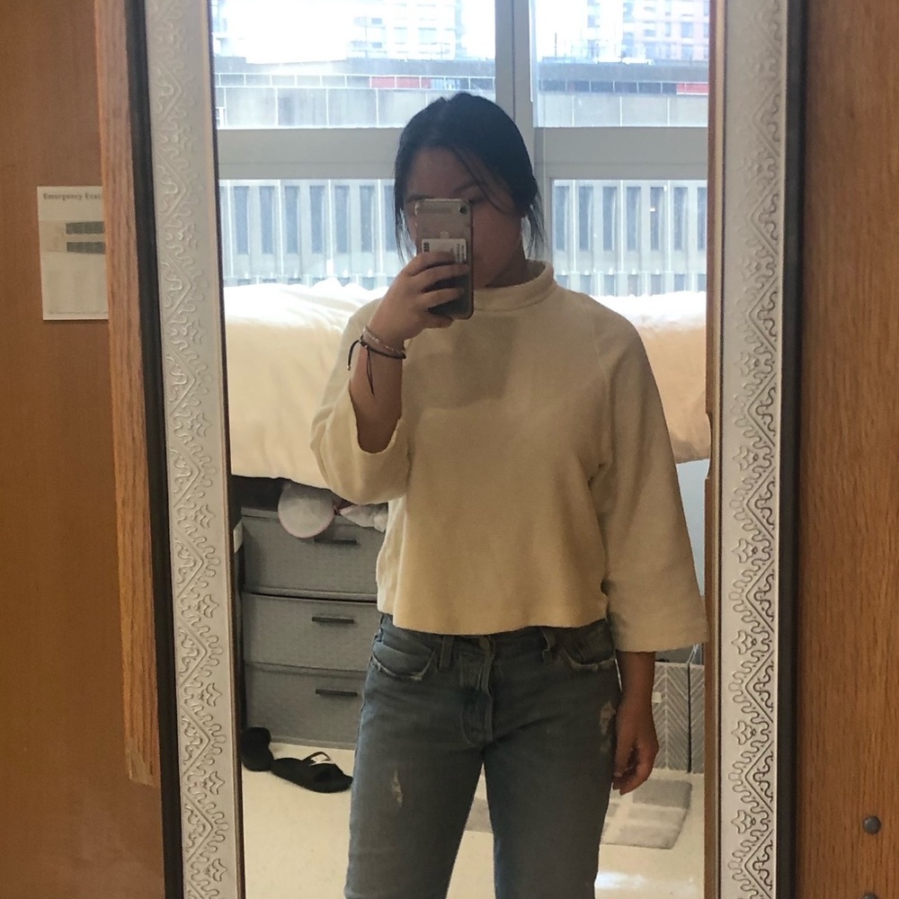 textured mock neck